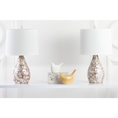 Lauralie 20.5" White Capiz Shell Table Lamp Set