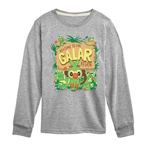 Boys' - Pokémon - Grookey Welcome To The Galar Region Long Sleeve Graphic T-Shirt - 1 of 4