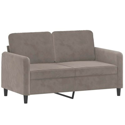 vidaXL Light Gray Sofa - 2-Seater - Comfortable Velvet Fabric Upholstery - Robust Plywood and Metal Frame - Modern and Chic