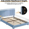 Dyonery Full Size Upholstered Bed Frame with Headboard, Soft Rounded Corners, No Box Spring Required, Adjustable Headboard, Easy Assembly, Beige - 4 of 4