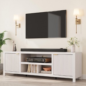 Fluted TV Stand for 80 Inch, Modern Entertainment Center with Storage - 1 of 4