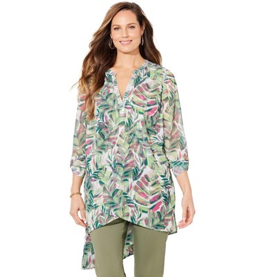 Catherines Women's Plus Size Beaded Beauty Asymmetrical Tunic