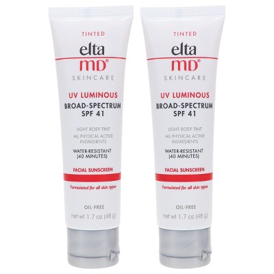 EltaMD UV Luminous Broad-Spectrum SPF 41 Facial Sunscreen 1.7 oz 2 Pack