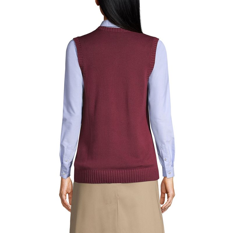 Lands' End School Uniform Women's Cotton Modal Sweater Vest, 2 of 5