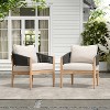 Christopher Knight Home Ryoma Modern Patio Acacia Wood Woven Rope Club Chair with Cushions (Set of 2) - 2 of 4