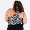 Calypsa Women's Plus Size Maya Tankini Swim Top WIth Removable Cups - 2 of 4
