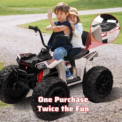 24V Kids 4WD Electric Ride-on ATV Car with Full Metal Suspension & EVA Tires | Includes Bluetooth Music & Remote Control