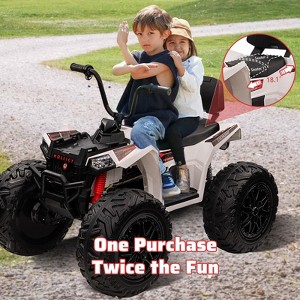 24V Kids 4WD Electric Ride-on ATV Car with Full Metal Suspension & EVA Tires | Includes Bluetooth Music & Remote Control - 1 of 4