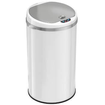 Itouchless Wings Open Lid Kitchen Sensor Trash Can With Absorbx Odor Filter  Rectangular 13 Gallon Silver Stainless Steel : Target
