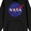 NASA Logo Long Sleeve Men's Black Hooded Sweatshirt - 2 of 3