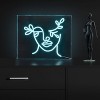13.7" X 10.9" Teary Face Contemporary Glam Acrylic Box USB Operated LED Neon Light Blue - JONATHAN Y: Modern Wall Decor, Integrated Lighting - 3 of 4