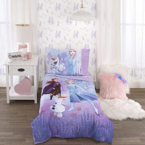 Disney Frozen 2 Lavender Light Blue And Purple Forest Spirit 4 Piece Toddler Bed Set Target