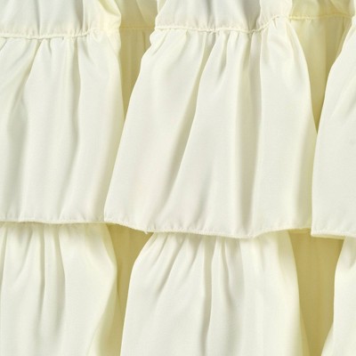 Ivory Ruffled Polyester Rod Pocket Window Valance