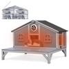 Sandinrayli Outdoor Cat House Insulated Feral Cat Shelter Outside Weatherproof for Multiple Cats, Gray - 2 of 4