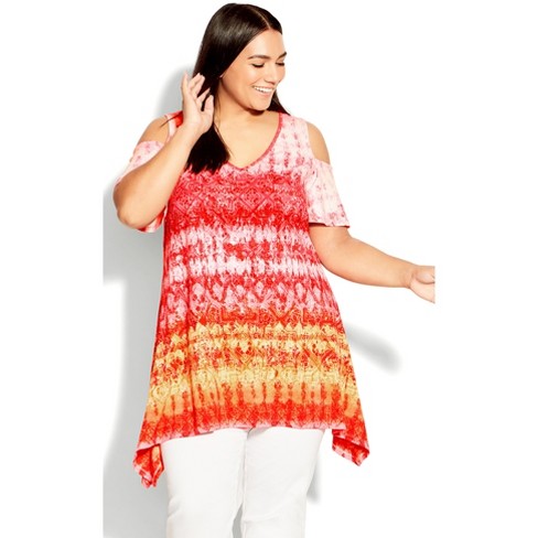 Target plus size cold shoulder online tops