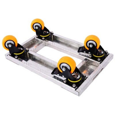 1 Piece Set Heavy Duty Furniture Moving Cart 18''x12'' Aluminum Frame with 3'' Pro Brake Casters