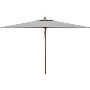 Aklin 6.5Ft X 10Ft Rectangle Angle Wooden Pulley Market Umbrella (No Tilt) - PAT8309 - Safavieh - 1 of 3