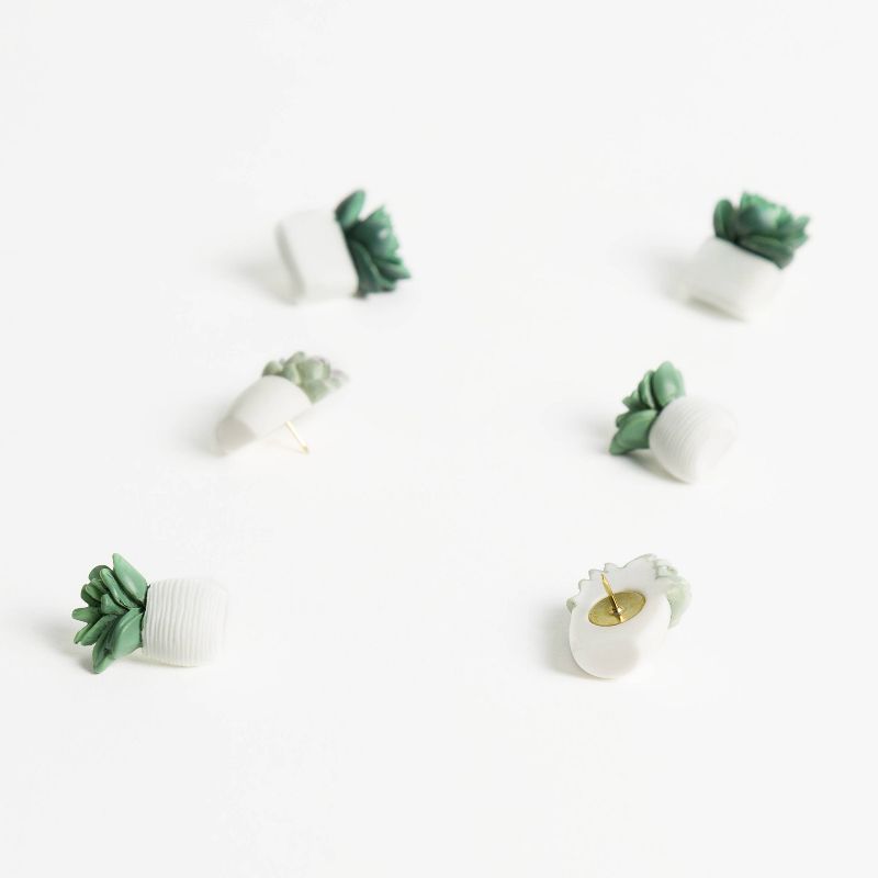 U Brands 6ct Potted Succulent Push Pins, 6 of 7