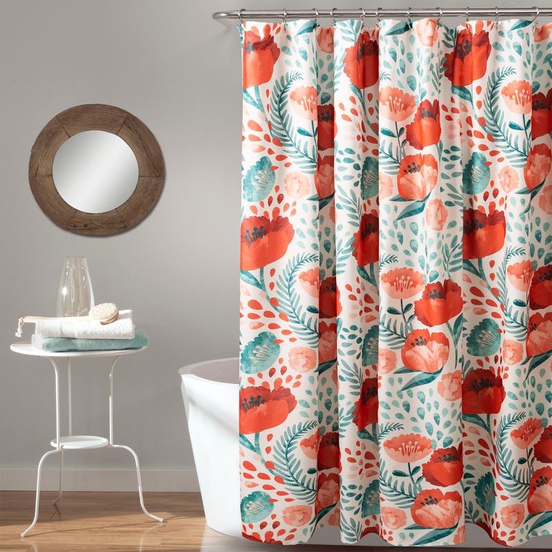 Poppy Garden Shower Curtain - Lush Décor, 1 of 13