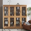 Dovelina Wood Decorative Bookshelf Bookcase with Glass Doors and Adjustable Partitions (Set of 4) - 2 of 4