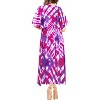 LA LEELA Women's House Daily Routine Evening Wear Holiday Casual Loungewear Relaxed Fit Slit Dress Caftan Long Evening Gown 2X-3X Pink, Tie Dye Design - 4 of 4
