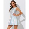 INSPIRE CHIC Women's Christmas Metallic Sleeveless High Waist Party Holographic Dress - 2 of 4