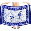 LA LEELA Men's Bath Trunk Summer Sarong Pareo Wraps One Size FloralBlue - 4 of 4