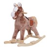 Qaba Kids Rocking Horse, Plush Toddler Rocker, Wooden Base Ride-On Toy with Handle Grip, Traditional Toy for Kids 36M+, Brown - image 4 of 4