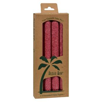 Aloha Bay Burgundy Unscented Palm Taper Candles - 4 ct