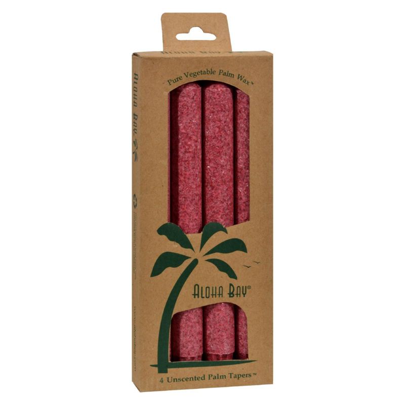 Aloha Bay Burgundy Unscented Palm Taper Candles - 4 ct, 1 of 3