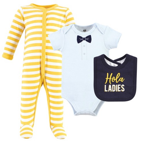 Hudson Baby Infant Boy Cotton Sleep and Play, Bodysuit and Bandana Bib Set, Hola Ladies - image 1 of 4