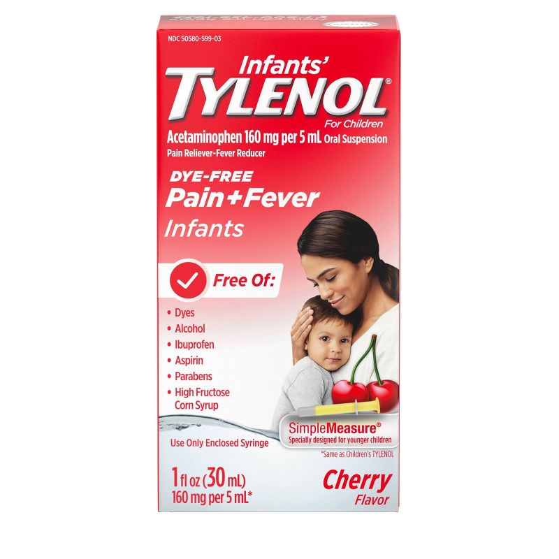 Tylenol Infant Dye-Free General Pain Reliever - Cherry - 1 fl oz, 1 of 14