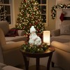 Northlight Tealight Snowman with Standing Girl Christmas Candle Holder - 17.25" - White - 2 of 3