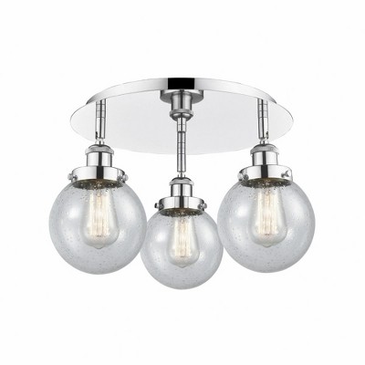 Beacon - 3 Light Flush Mount In Art Deco Style-9.63 Inches Tall and 17.75 Inches Wide