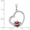 Black Bow Jewelry Sterling Silver and Enameled Open Heart Ladybug Pendant, 22mm - 4 of 4