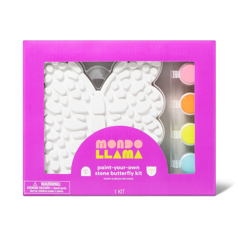 3pc Paint-Your-Own Stone Butterfly Kit - Mondo Llama