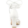 Allegra K Women's Square Toe Lace Up Strappy Chunky High Heels Sandals - 3 of 4