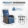 Buenhomino Outdoor Swivel Reclining Chair and Matching Side Table - 2-Piece Wicker Patio Bistro Set with Cushions,Brown Wicker - 3 of 4