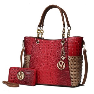 MKF Collection Merlina Faux Crocodile-Embossed Women’s Tote Bag & matching Wallet by Mia K - 1 of 4