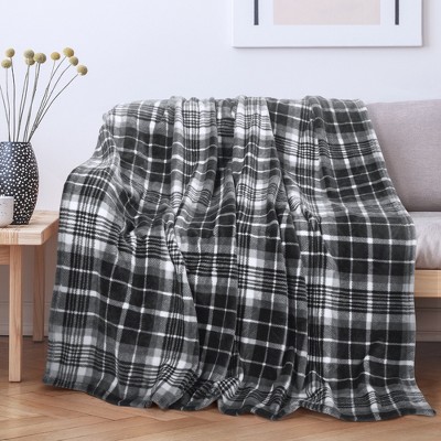 Tirrinia Plaid Fleece Blanket 50"X60" Flannel TV Throw Microfiber-Super Soft & Comfy for Bedding Sofa Car Camping, All Seasons