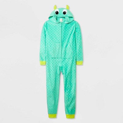 Boys' Long Sleeve Monster Union Suit - Cat & Jack™ Green M