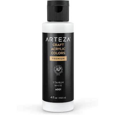 Arteza Acrylic Craft Paint, A001 Titanium White, 118ml (4fl oz) - Single Color (ARTZ-3682)