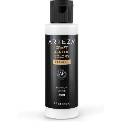 Arteza Acrylic Craft Paint, A001 Titanium White, 118ml (4fl oz) - Single Color (ARTZ-3682)