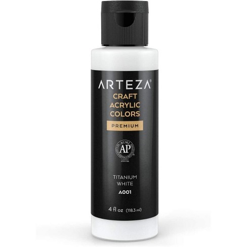 Arteza Acrylic Craft Paint, A001 Titanium White, 118ml (4fl oz) - Single  Color