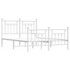 vidaXL 12" White Queen Metal Bed Frame with Headboard & Footboard No Mattress - 2 of 4