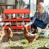 Chicken Nesting Boxes, 8 Holes Chicken Egg Laying Box with Chicken Perch, Metal Roll Away Nest Box for Chicken Coop Hens Poultry Red with Legs - image 2 of 4