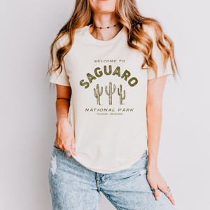 Simply Sage Market Vintage Saguaro National Park Short Sleeve Tee - M - Cream - 1 of 4