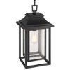 John Timberland Cecile 19 1/2" High Farmhouse Rustic Outdoor Pendant Light Fixture Ceiling Porch House Hanging Painted Black Clear Glass Shade - 3 of 4