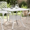 vidaXL Garden Table White Cast Aluminum 31.5 in x 31.5 in Durable - 2 of 4