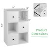 Costway 6-Cube Bookcase Storage Organizer with 3 Open Cubes 3 Drawers for Home Office White/Brown - 3 of 4